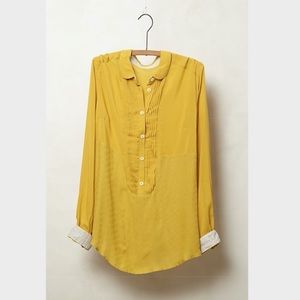 Anthropologie Maeve Anni Gold Popover Top